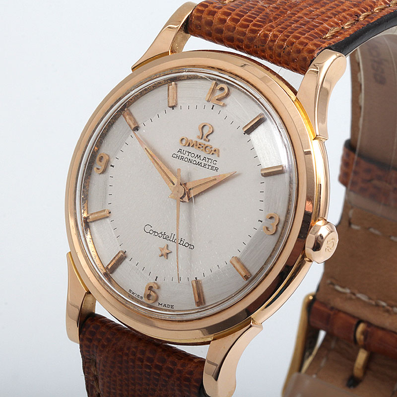Omega Constellation Automatik Chronometer 1960 750/18kt. RoseGold Pie Pan Blatt
